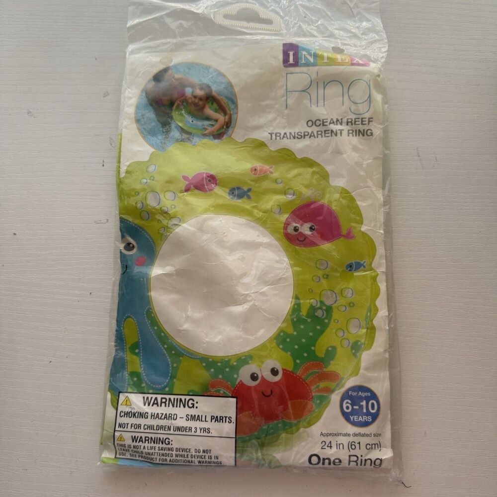 Intex Ocean Reef Transparent Ring Green 6-10 Years 24 in (61 cm) NEW 2013